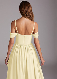 Azazie Calianna Bridesmaid Dresses Lemon Sorbet A-Line Off the Shoulder Chiffon Convertible Dress image9