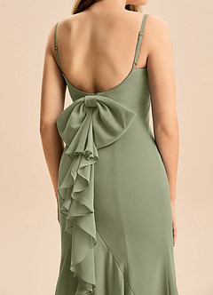 Azazie Lioren Junior Robe Sirène en Mousseline de soie Arc Pistache image6