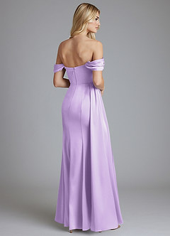Azazie Amyra Bridesmaid Dresses Lilac Mermaid Off the Shoulder Stretch Satin Convertible Dress image2