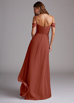 Azazie Marley Bridesmaid Dresses Auburn A-Line Off the Shoulder Chiffon Convertible Dress image7