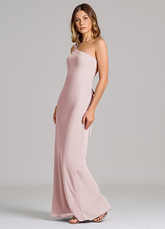 Azazie Monroe Suknie dla druhen Osłona Jedno ramię Szyfon Do ziemi Sukienka image4