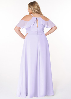 Azazie Dakota Bridesmaid Dresses Lilac A-Line V-Neck Pleated Chiffon Dress image7