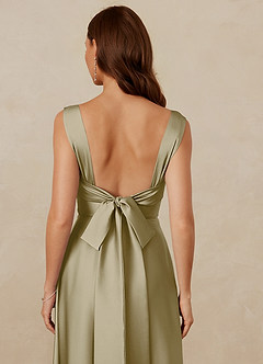Christian Siriano Bridal for Azazie 1001 Bridesmaid Dresses Moss Green A-Line Sweetheart Neckline Stretch Satin Dress image9