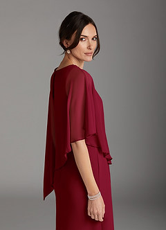 Azazie Sparrow Mother of the Bride Dresses Burgundy Sheath Sequins Chiffon Dress image8