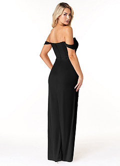 Azazie Tessa Bridesmaid Dresses Black Sheath Sweetheart Off-The-Shoulder Mesh Convertible Dress image5