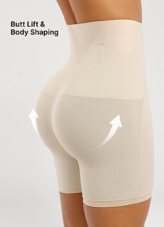 front Nahtlose Shapewear-Shorts mit Bauchkontrolle und Oberschenkelformung