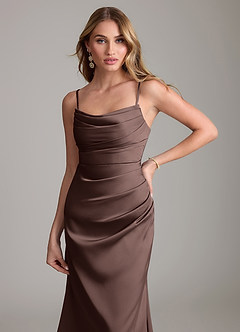 Azazie Lucille Bridesmaid Dresses Ganache Mermaid Strapless Stretch Satin Convertible Dress image5