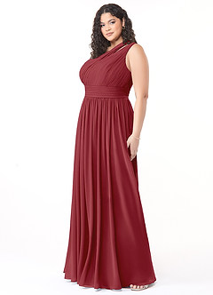 Azazie Molly Final Sale Dusty Blue A-Line One Shoulder Chiffon Dress image9