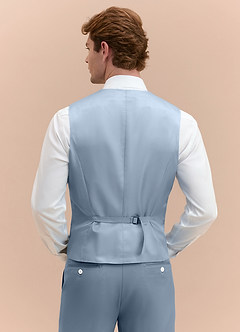 front James Dusty Blue Structured Stretch Suit Vest