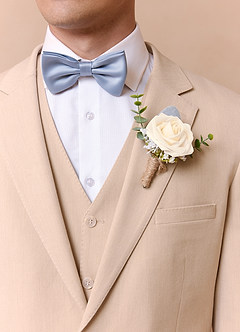 front Boutonniere de una sola rosa y ecalipto