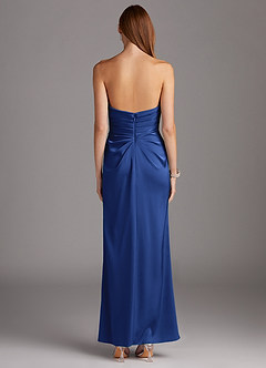 Azazie Lexie Robes de demoiselle d'honneur Robe Fourreau Convertible en Satin extensible Sans bretelle Bleu Roi image3