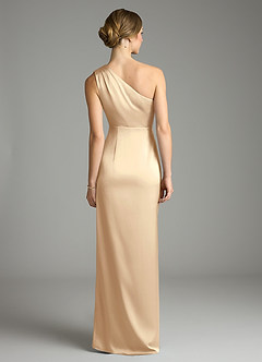 Azazie Emorie Brautjungfernkleider Etui One-Shoulder Stretch-Satin Kleid Champagner image6