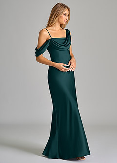 Azazie Celina Brautjungfernkleider Etui Schulterfrei Stretch-Satin Kleid Kiefer image6