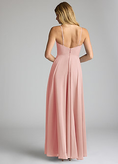 Azazie Akita Robes de demoiselle d'honneur Robe Trapèze en Mousseline de soie Rosette image4