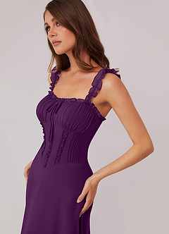 Barbie ♥ Azazie Bridesmaid Dresses Grape A-Line Sweetheart Neckline Chiffon Dress image5