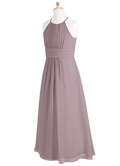 Azazie Bonnie Junior Dusk A-Line Pleated Chiffon Dress image7