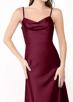 Azazie Alaija Robes de demoiselle d'honneur Robe Sirène en Satin extensible Fente Latérale Mûre image5