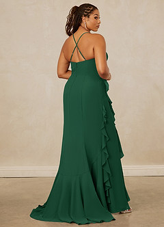 Christian Siriano Bridal for Azazie 1006 Robes de demoiselle d'honneur Robe Sirène en Mousseline de soie Rayé Vert Foncé image15