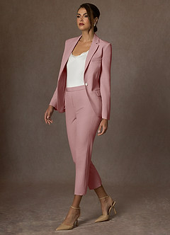 front Kennedy Dusty Rose Structured Stretch Dress Pants