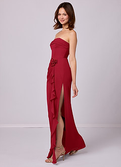 Barbie ♥ Azazie Bridesmaid Dresses Scarlet Sheath Strapless Chiffon Convertible Dress image2