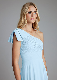 Azazie Elinora Bridesmaid Dresses Sky Blue A-Line One Shoulder Chiffon Dress image5