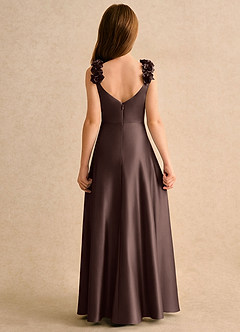 Azazie Rosita Girls Formal Flower Girl Klänningar Klänning A-Line i Stretch Satin Plisserad image5