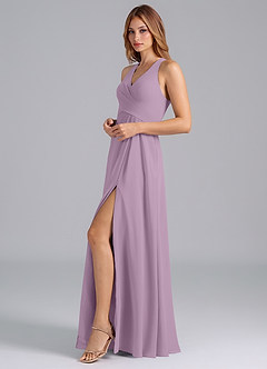 Azazie Dorota Bridesmaid Dresses Wisteria A-Line Pleated Chiffon Dress image5