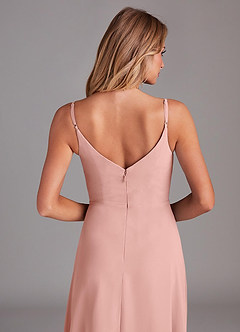 Azazie Daenerys Bridesmaid Dresses Rosette A-Line Cowl Chiffon Dress image7