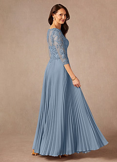 Azazie Corinne Mother of the Bride Dresses Dusty Blue A-Line Sequins Chiffon Dress image2