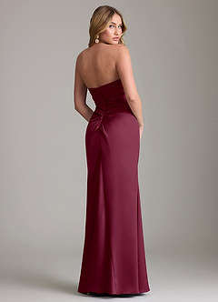 Azazie Lucille Bridesmaid Dresses Mulberry Mermaid Strapless Stretch Satin Convertible Dress image2