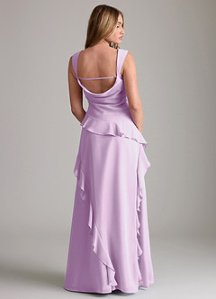 Azazie Sloane Bridesmaid Dresses Frosted Lilac A-Line Sweetheart Neckline Chiffon Dress image2