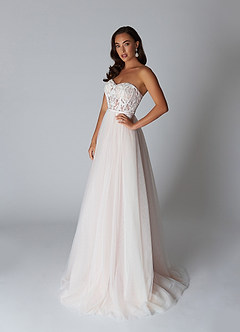 Azazie Arrietty Wedding Dresses Ball-Gown Lace Tulle Floor-Length Dress image3