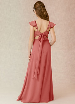 Azazie Everett Junior Robe Trapèze en Mousseline de soie Antique Rose image2