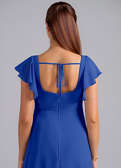 Azazie Bondi Maternity Bridesmaid Dresses A-Line Ruched Chiffon Floor-Length Dress image6