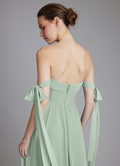 Azazie Ayanna Suknie dla druhen Linia A Zza ramienia Szyfon Do ziemi Sukienka image8