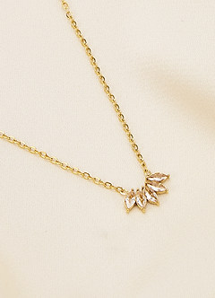front Collar con colgante de mini abanico de cristal