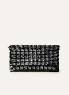 front Crystal Embellished Envelope Clutch