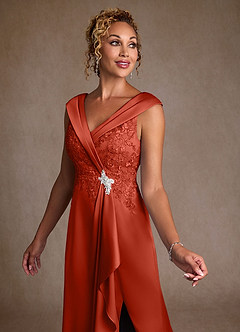 Azazie Santa Monica Klänningar till brudens mor Klänning A-Line i Spets Rost image5