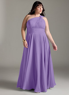 Azazie Charlize Bridesmaid Dresses Tahiti A-Line One Shoulder Chiffon Dress image9