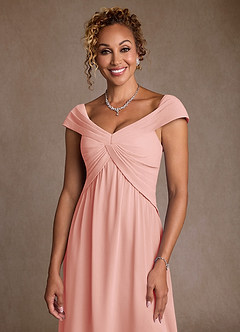 Azazie Myrtle Abiti per la Madre della Sposa Abito A-Line in Chiffon Plissettato Rosetta image5