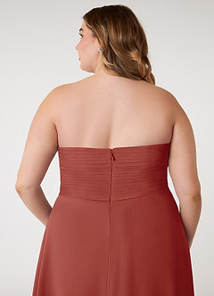 Azazie Arabella Allure Bridesmaid Dresses Terracotta A-Line Sweetheart Neckline Chiffon Convertible Dress image14