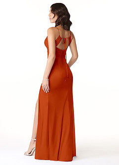Azazie Reneya Bridesmaid Dresses Paprika Mermaid Bow Mesh Dress image4
