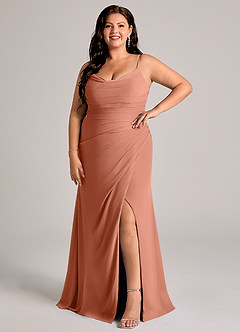 Azazie Deandra Bridesmaid Dresses MAI TAI Mermaid Pleated Chiffon Dress image9