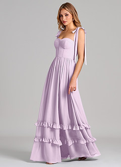 Azazie Anastacia Robes de demoiselle d'honneur Robe Trapèze en Mousseline de soie Encolure en Forme de Cœur Frostiges Flieder image5