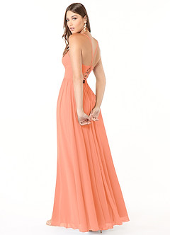 Azazie Aaida Bridesmaid Dresses Sunset A-Line Corset Chiffon Dress image5