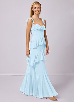 Barbie ♥ Azazie Bridesmaid Dresses Sky Blue A-Line Sweetheart Neckline Chiffon Dress image4