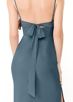 Azazie Mai Bridesmaid Dresses Twilight Sheath Pleated Chiffon Dress image6