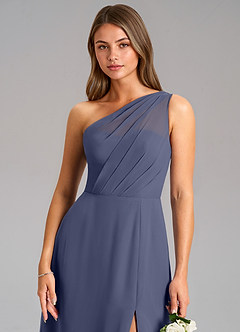 Azazie Phaedra Bridesmaid Dresses Stormy A-Line One Shoulder Chiffon Dress image8