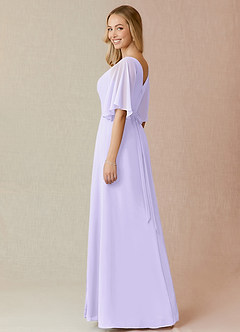Azazie Cierra Bridesmaid Dresses Lilac A-Line V-Neck Chiffon Dress image5