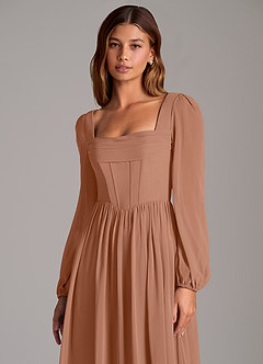 Azazie Maree Bridesmaid Dresses Bronzer A-Line Corset Chiffon Dress image7